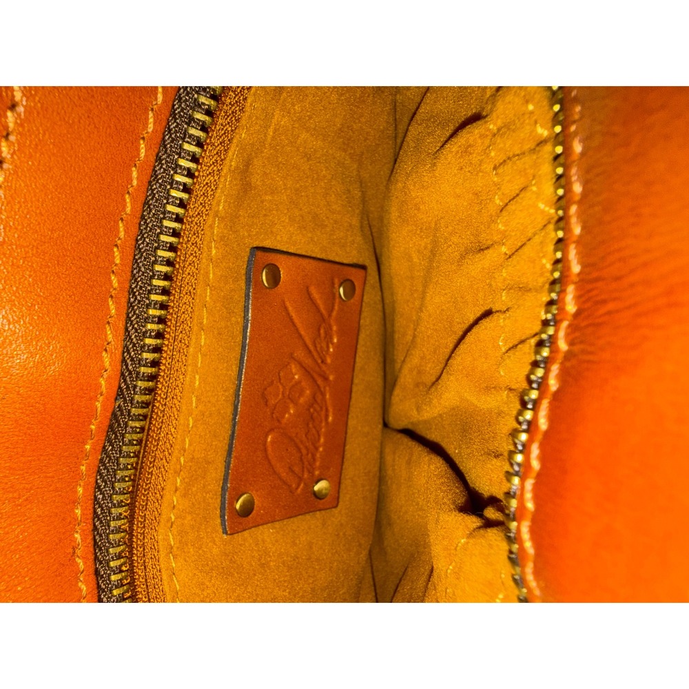 Patricia Nash Tan Tooled Leather Floral Satchel Handbag Gold Underlay Twist Lock - Picture 8 of 8